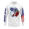 Bluejose Personalized Walleye Fishing Jerseys, Walleye American Flag Fishing Long Sleeve, Long Sleeve Hooded