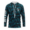 Bluejose Custom Bass Fishing Jerseys, Personalized Bass Fishing Blue Camouflage Fishing Long Sleeve Shirts