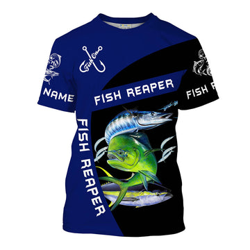BlueJose Ahi Mahi, Tuna, Wahoo Saltwater Fishing Customize Name Shirt