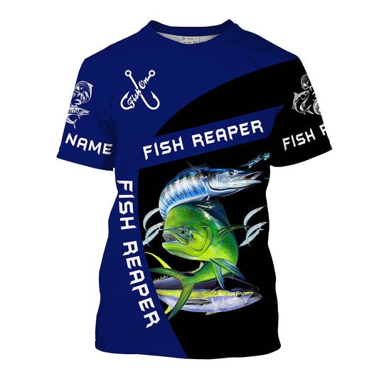 BlueJose Ahi Mahi, Tuna, Wahoo Saltwater Fishing Customize Name Shirt