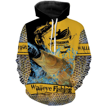 BlueJose I Am A Fisherman Walleye Fishing Custome Name 3D Hoodie