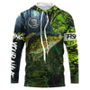 Bluejose Crappie Fishing Green Camo Custom Name Performance Long Sleeve   Fishing Shirts