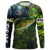 Bluejose Crappie Fishing Green Camo Custom Name Performance Long Sleeve   Fishing Shirts
