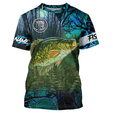 BlueJose Crappie Fishing Blue Camo Custom Name Shirt