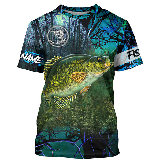BlueJose Crappie Fishing Blue Camo Custom Name Shirt