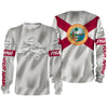 Bluejose Inshore Slam Snook, Redfish,Trout Fishing Florida State Flag 3D All Over Print Shirts Saltwater Personalized