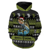 BlueJose Funny Ugly Christmas Sweatshirt Bass Fishing 3D Hoodie