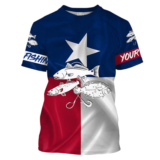 Bluejose Redfish Trout Flounder Texas Fishing Custom Name  Fishing Shirts