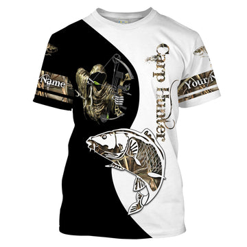 BlueJose Carp Hunter Bow Fishing Camo Customize Name Shirt