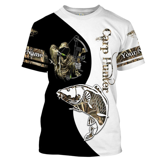BlueJose Carp Hunter Bow Fishing Camo Customize Name Shirt