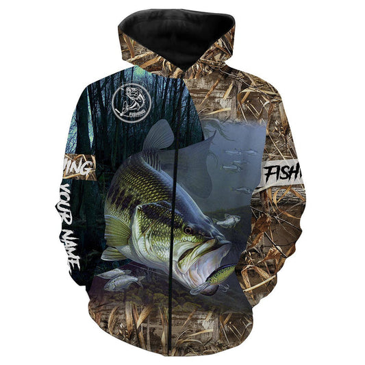 BlueJose Bass Fishing Customize Name 3D Hoodie