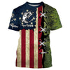 Bluejose Bass Fishing American Flag Patriotic Custome Name 3D All Over Printed Shirts, Personalized Fishing Gift