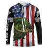 Bluejose Crappie Fishing American Flag Patriotic Fourth Of July Personalized Crappie Long Sleeve Fishing Shirts