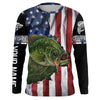 Bluejose Crappie Fishing American Flag Patriotic Fourth Of July Personalized Crappie Long Sleeve Fishing Shirts
