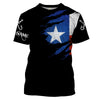 Bluejose Tx Fishing Fish On Black Texas Flag   Quick Dry Customize Name Long Sleeves Fishing Shirts