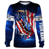 Bluejose Musky Fishing 3D American Flag Patriot Customize Name 3D Shirts
