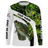 Bluejose Crappie Fishing Green Camo Customize Name   Quick Dry Long Sleeves