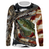 Bluejose American Flag Patriotic Crappie Fishing Jerseys, Custom Camo Crappie Fishing Long Sleeve Shirts