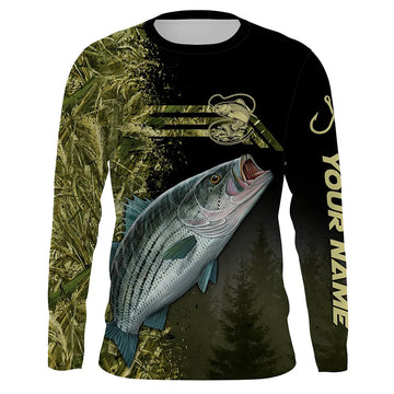 Bluejose Custom Striped Bass Fishing Camouflage Personalized Name 3D Shirts