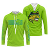 Bluejose Lime Green Mahi Mahi Fishing Custom Performance Long Sleeve Fishing Shirts