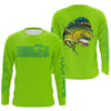 Bluejose Lime Green Mahi Mahi Fishing Custom Performance Long Sleeve Fishing Shirts