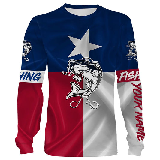 Bluejose Catfish Tattoo Fishing Texas Flag 3D All Over Print Shirts Saltwater Personalized