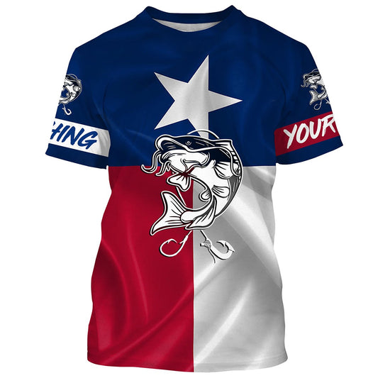 Bluejose Catfish Tattoo Fishing Texas Flag 3D All Over Print Shirts Saltwater Personalized