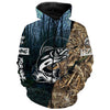 BlueJose Walleye Fishing Camo Customize Name 3D Hoodie