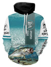 BlueJose Striped Bass ( Striper) Fishing 3D Hoodie