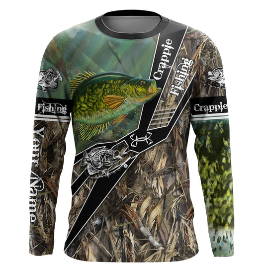 Bluejose Crappie Fishing Camo Freshwater Fish   Customize Name Long Sleeves Fishing Shirts
