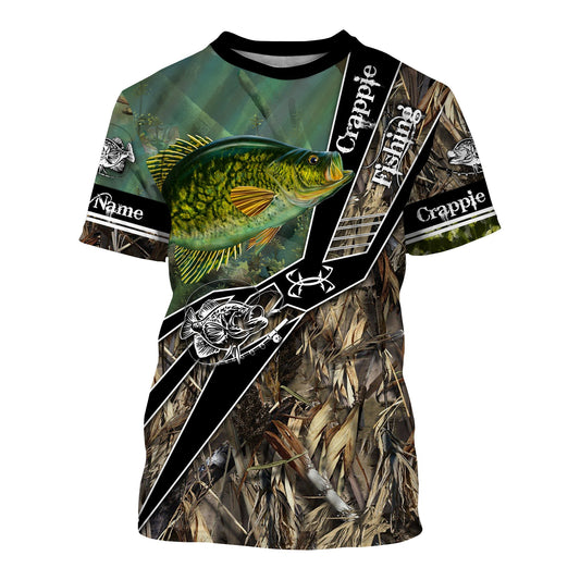 BlueJose Crappie Fishing Camo Freshwater Fish Customize Name Shirt