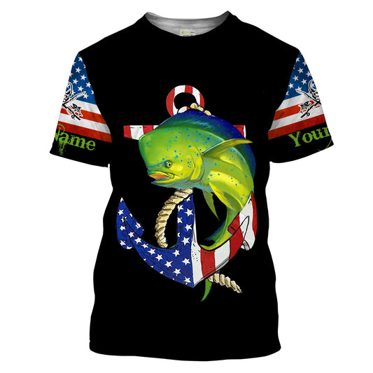 Bluejose Mahi Mahi Dorado Fishing Legend American Flag 4Th July Customize Name