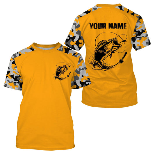 BlueJose Custom Name Bass Fishing Camouflage Fishing Shirt