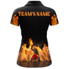 BlueJoses Black Flame Bowling Classic Personalized All Over Printed Shirt For Women