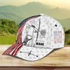 BlueJose Archery US Flag White Personalized Name Cap