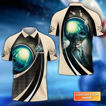 BlueJoses Viking Eagle Bowling Team Blue Bowling Ball Customized Name All Over Printed Shirt