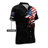 BlueJoses USA Flag Patriotic Button-Down Personalized Name Hawaiian Shirt