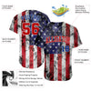 BlueJose Custom White Red-Royal 3D American Flag Fashion Authentic Baseball Jersey