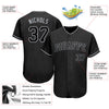 BlueJose Custom Black Black-Gray Authentic Baseball Jersey