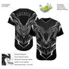 BlueJose Custom Black Black-Gray 3D Monster Baseball Jersey