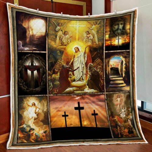 BlueJose Resurrection of Jesus Easter Quilt Blanket