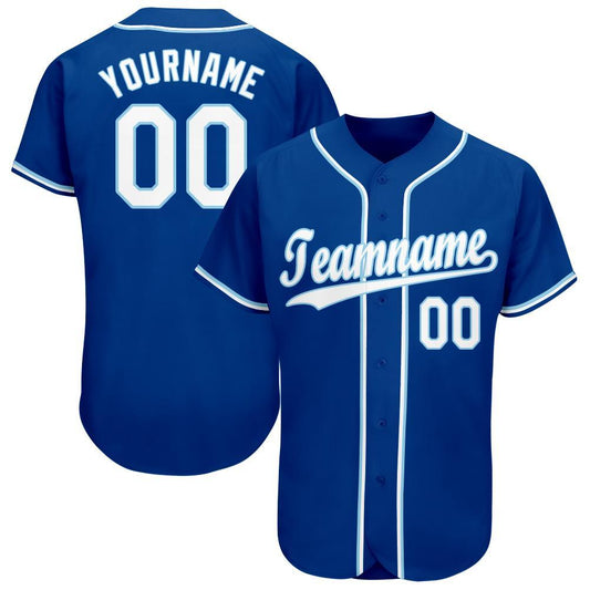 BlueJose Custom Royal White-Light Blue Baseball Jersey