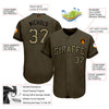 BlueJose Custom Olive Camo-Black Authentic Salute To Service Baseball Jersey