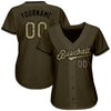BlueJose Custom Olive Camo-Black Authentic Salute To Service Baseball Jersey