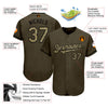 BlueJose Custom Olive Camo-Black Authentic Salute To Service Baseball Jersey