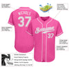 BlueJose Custom Pink White Authentic Baseball Jersey