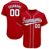 BlueJose Custom Red White-Navy Baseball Jersey