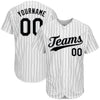 BlueJose Custom White Black Pinstripe Black-Gray Authentic Baseball Jersey