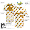 BlueJose Custom White Gold-Black 3D Pattern Design Halloween Pattern With Pumpkins Baseball Jersey