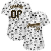 BlueJose Custom White Black-Old Gold 3D Skull Fashion Baseball Jersey